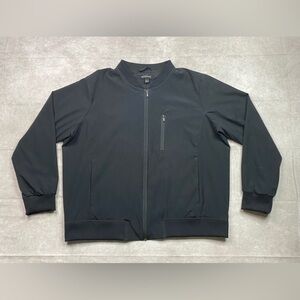 Banana Republic Bomber Jacket Men's XL Black Full Zip Pockets Casual Office